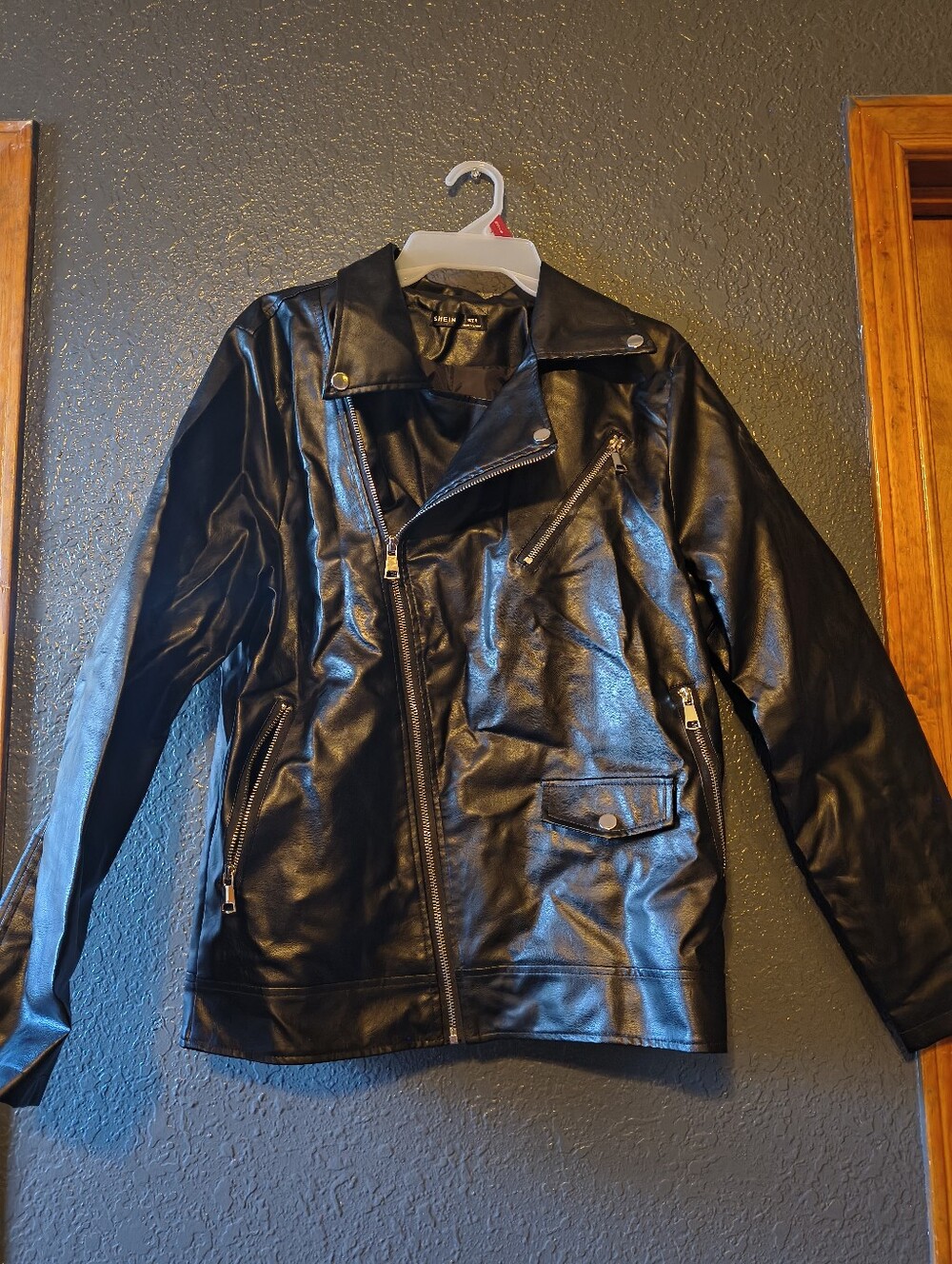 SHEIN Black Faux Leather Jacket